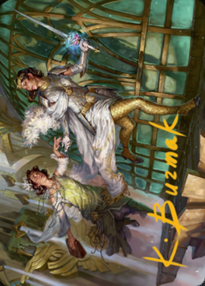 Daring Escape Art Card (Gold-Stamped Signature) [Streets of New Capenna Art Series] | Card Citadel