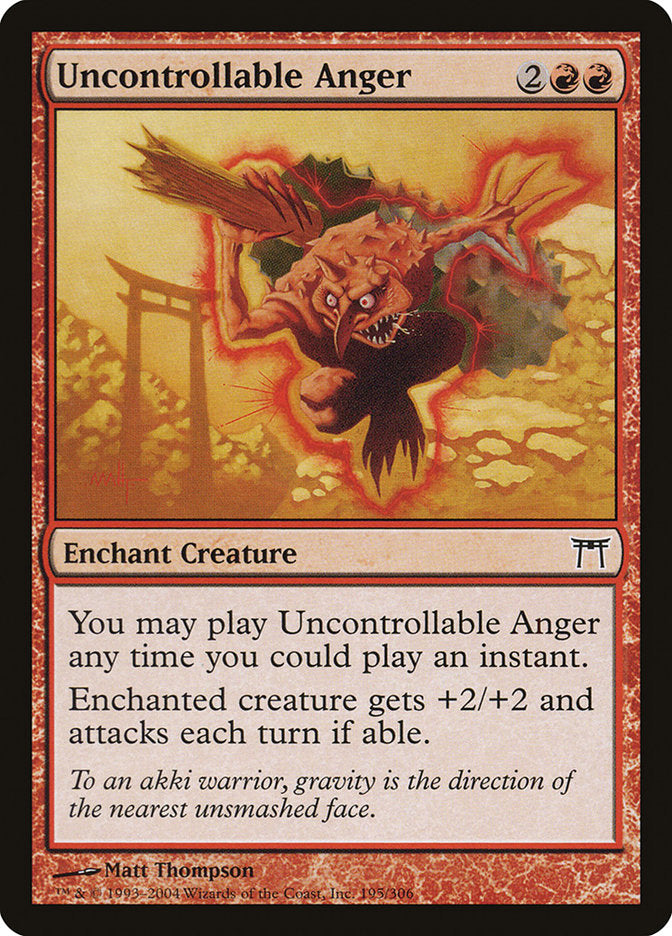 Uncontrollable Anger [Champions of Kamigawa] | Card Citadel