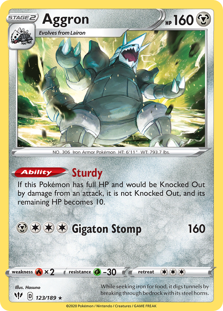 Aggron (123/189) [Sword & Shield: Darkness Ablaze] | Card Citadel