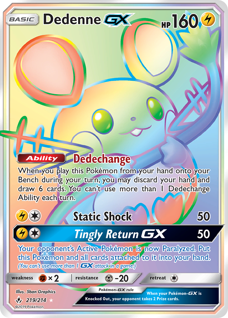 Dedenne GX (219/214) [Sun & Moon: Unbroken Bonds] | Card Citadel