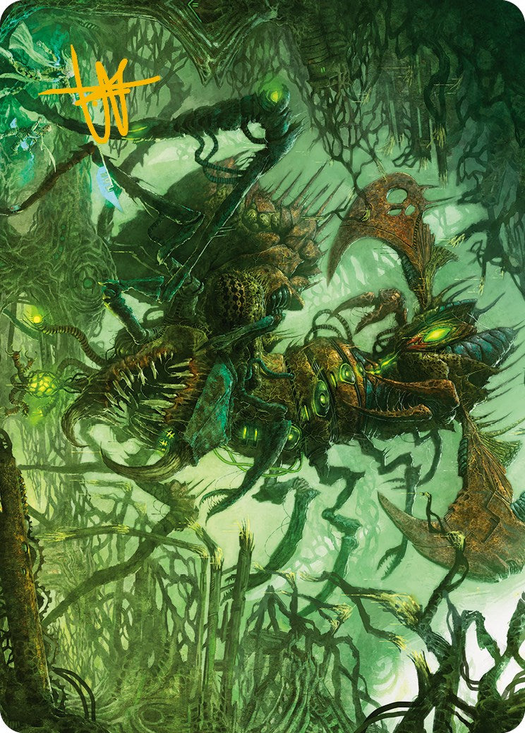 Skyscythe Engulfer Art Card (Gold-Stamped Signature) [Phyrexia: All Will Be One Art Series] | Card Citadel