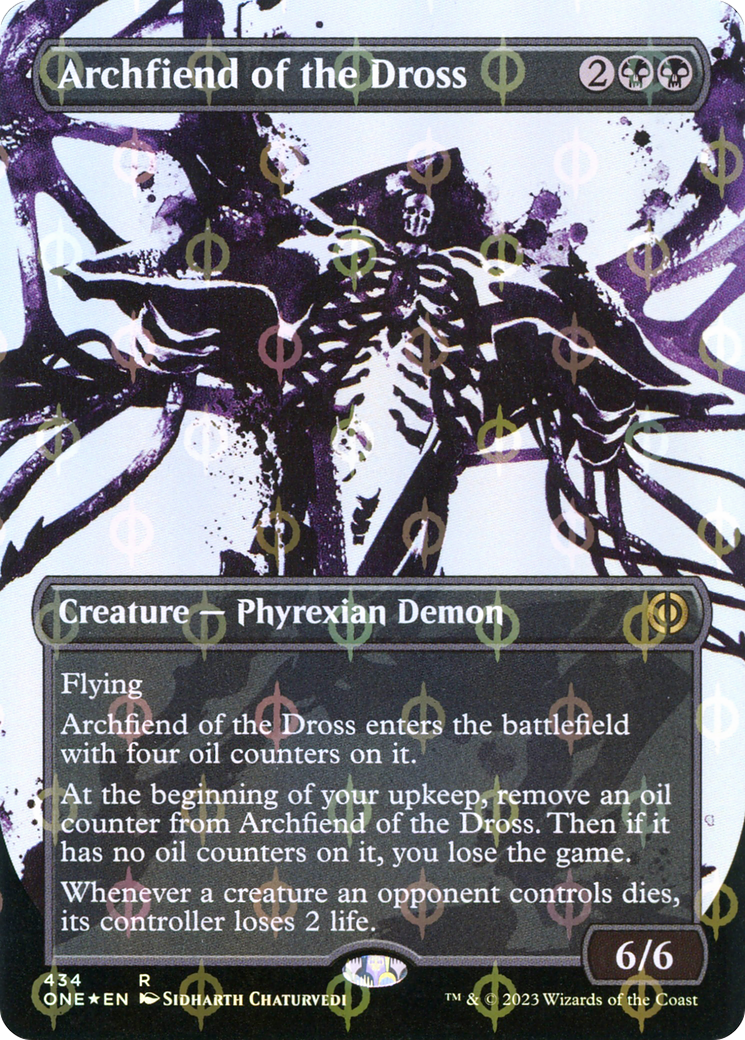 Archfiend of the Dross (Borderless Ichor Step-and-Compleat Foil) [Phyrexia: All Will Be One] | Card Citadel