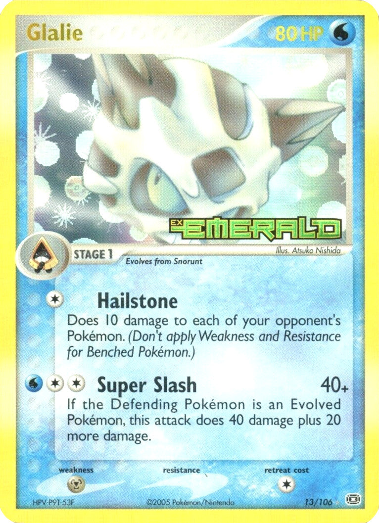 Glalie (13/106) (Stamped) [EX: Emerald] | Card Citadel