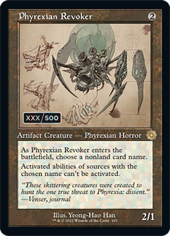 Phyrexian Revoker (Retro Schematic) (Serial Numbered) [The Brothers' War Retro Artifacts] | Card Citadel