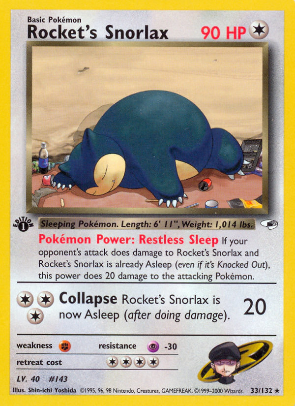 Rocket's Snorlax (33/132) [Gym Heroes 1st Edition] | Card Citadel