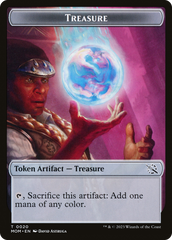 Treasure (20) // Teferi Akosa of Zhalfir Emblem Double-Sided Token [March of the Machine Tokens] | Card Citadel