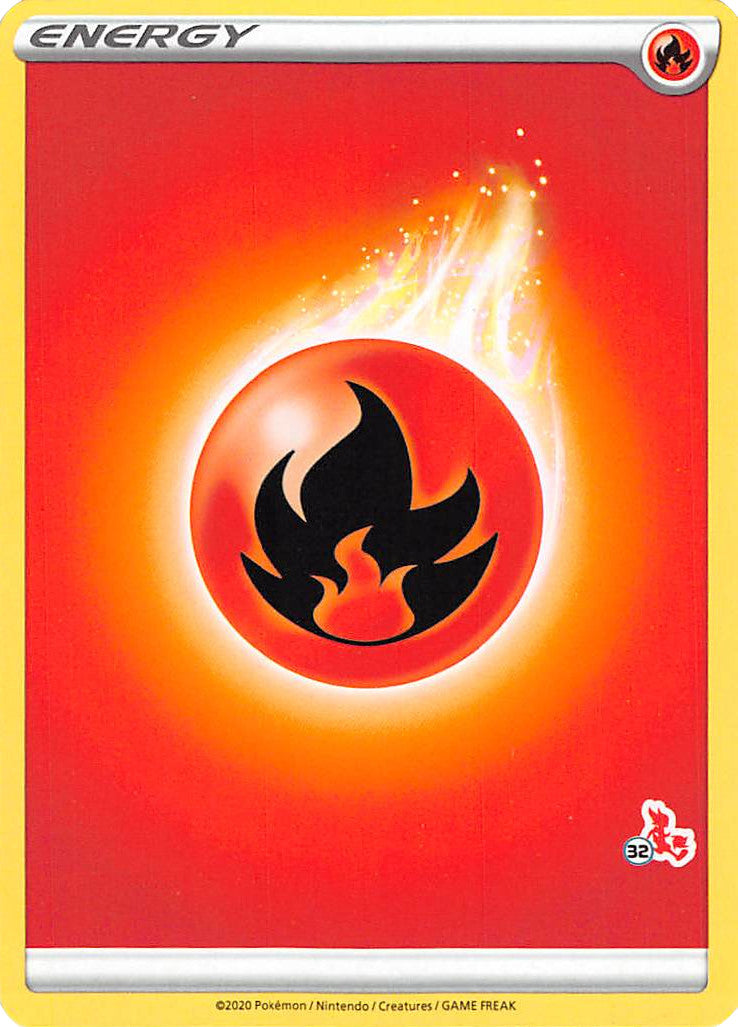Fire Energy (Cinderace Stamp #32) [Battle Academy 2022] | Card Citadel
