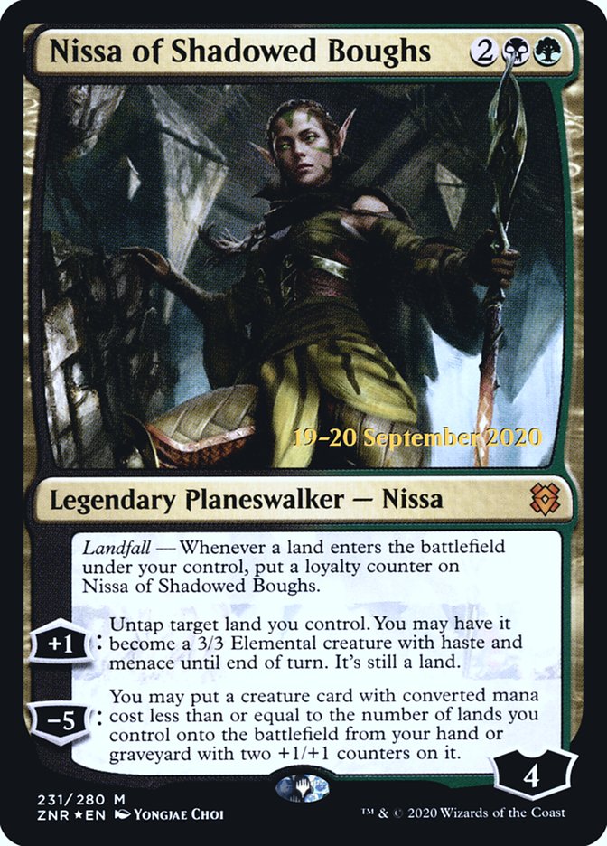 Nissa of Shadowed Boughs  [Zendikar Rising Prerelease Promos] | Card Citadel