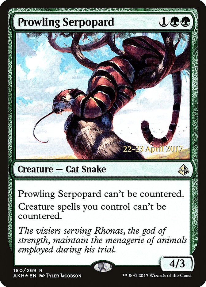 Prowling Serpopard (Prerelease Promo) [Amonkhet Prerelease Promos] | Card Citadel