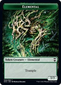 Elemental // Elf Warrior Double-sided Token [Kaldheim Commander Tokens] | Card Citadel