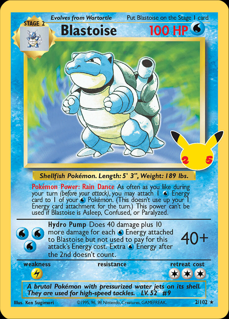 Blastoise (2/102) [Celebrations: 25th Anniversary - Classic Collection] | Card Citadel